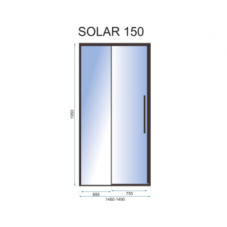 Rea Priehľadné sprchové dvere 1500x1950 Solar Black REA-K6360