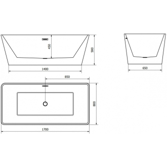 MEXEN MALAGA vaňa voľne stojaca 170x80x58 biela, 51421708000