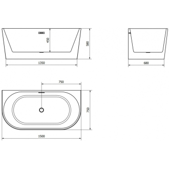 MEXEN OVAL vaňa voľne stojaca 150x75x58 52671507500