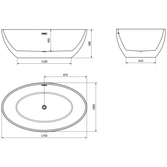 Mexen NIKE Vaňa voľne stojaca 175x100x58cm, biela 54071751000