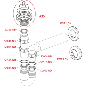 ALCA A464-DN50 Odtoková súprava DN80 so zápachovou uzáverou
