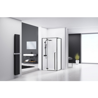 Rea sklenený kout priehľadný bez vaničky 800x1000x1900 mm Fargo Black REA-K6950