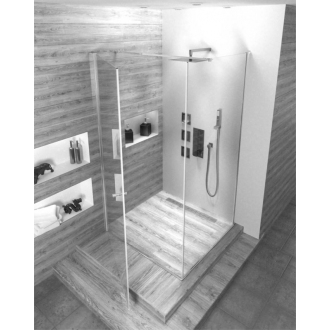 Rea sklenený kút priehľadný bez vaničky 90x90x195 vľavo Maxim REA-K0263