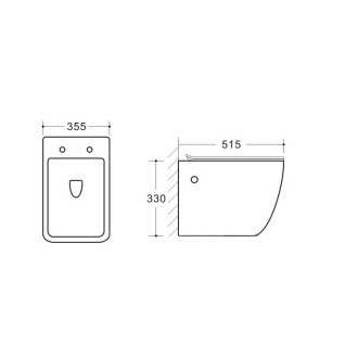 MEXEN VEGA RIMLESS SLIM závesný klozet DUROPLAST 30654000