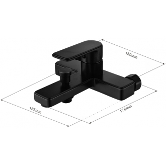 MEXEN MINO Black vaňová batéria 72430-70