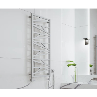 Kúpeľňový radiátor TRICK - 530 × 1847 mm, výkon 848 W, Biely (C35 white silk), Spodné centrálne pripojenie D50