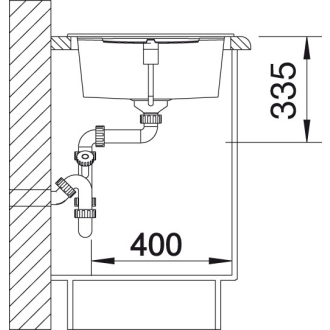 Blanco METRA XL 6 S 525930 drez s odkvapom, obojstranný čierna drez vstavaný