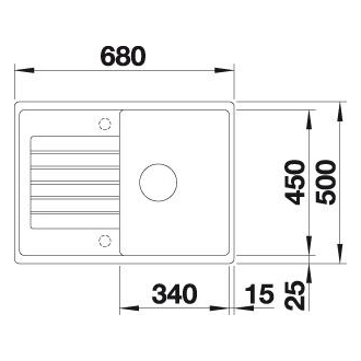 Blanco ZIA 45 S Compact 526009 drez s odkvapom, obojstranný čierna drez vstavaný