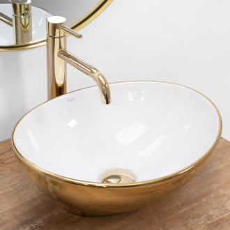 REA Umývadlo na dosku Sofia Gold/white REA-U0456