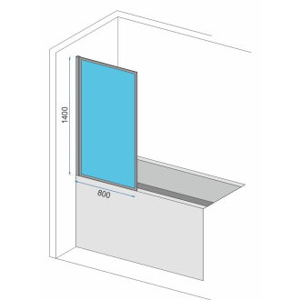 Rea vaňová zástena pevná 800X1400 Lagos Fix 80 REA-K7390
