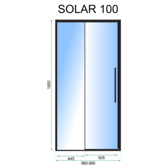 Rea Priehľadné sprchové dvere 1000x1950 Solar Black REA-K6512