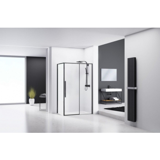 Rea Sprchový kout z priehľadného skla 800x1000x1950 Solar Black REA-K6310