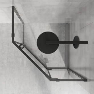 Rea sklenený kout priehľadný 1000 x 1000 x 1950 Diamond Black REA-K5623