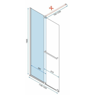 Rea Zástena walk-in Cortis Black 120 REA-K8880