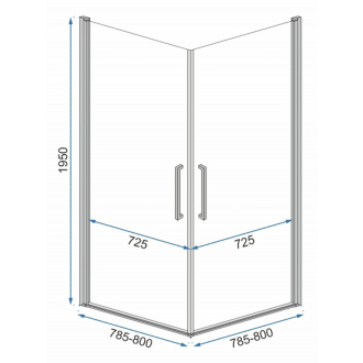 Rea Sprchovací kút Abra 90x90 REA-K5502