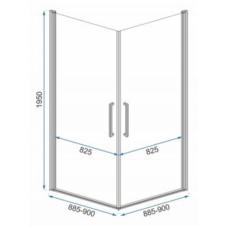 Rea Sprchovací kút Abra 90x90 REA-K5502