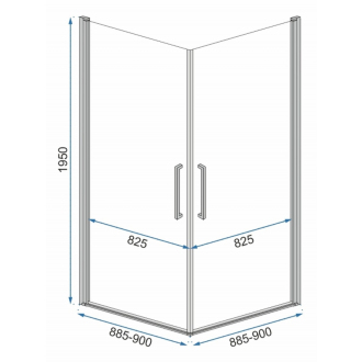 Rea Sprchovací kút Rubik 90x90 REA-K9231