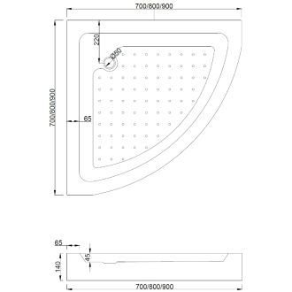 MEXEN Sprchová vanička 90x90 x14 47109090