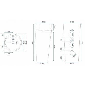 REA Umývadlo volne stojace Blanka Marble Mat REA-U8704