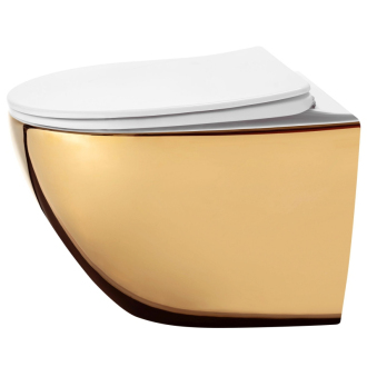 REA Závesné WC Carlo Rimless Duroplast/Slim Gold White REA-C0669