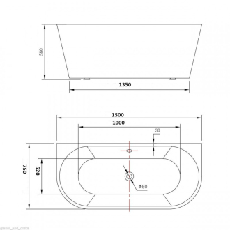 MEXEN OVAL vaňa voľne stojaca 150x75x58 52671507500