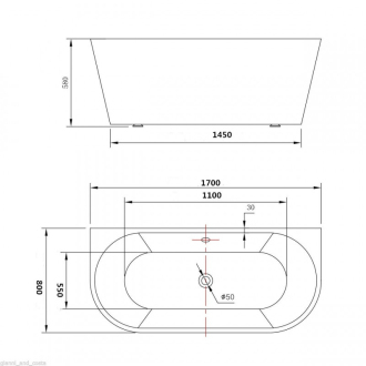 MEXEN OVAL vaňa voľne stojaca 170x80x58 52671708000