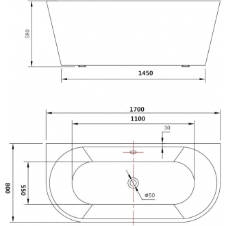 MEXEN OVAL vaňa voľne stojaca 170x80x58 52671708000