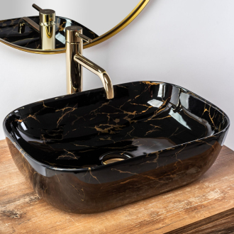 Rea Umývadlo na dosku Belinda Black Marble Shiny REA-U8907