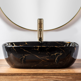 Rea Umývadlo na dosku Belinda Black Marble Shiny REA-U8907