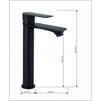 MEXEN ROYO Black umývadlová batéria, vysoká 72210-70