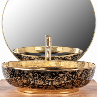 Rea Umývadlo na dosku Margot Black Gold REA-U8978