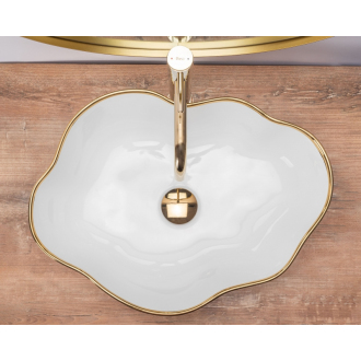 Rea Umývadlo na dosku Pearl Gold Edge REA-U0696