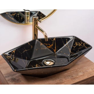Rea Umývadlo na dosku Vegas Marble Black Shiny REA-U5603