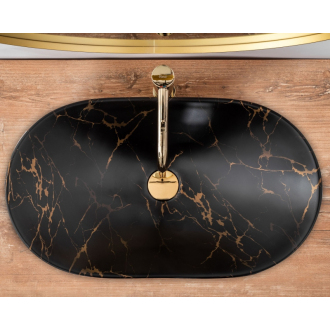 Rea Umývadlo na dosku Royal 60 Marble Black Matt REA-U7478