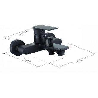 MEXEN ROYO Black vaňová batéria 72230-70