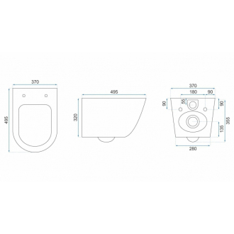 Rea Závesné WC Carlos Rimless Duroplast Flat Zm Aiax Shiny Rea-c6385
