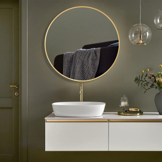 REA Okrúhle zrkadlo MR20G Gold 60cm HOM-09820
