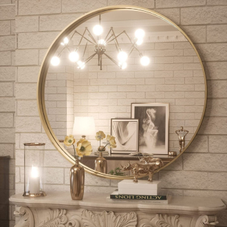 REA Okrúhle zrkadlo MR20G Gold 60cm HOM-09820