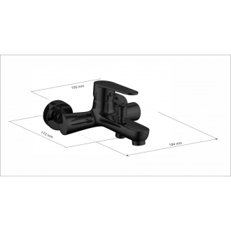 MEXEN KAMA Black vaňová batéria 72530-70