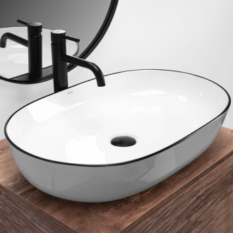 Rea umývadlo na dosku Cleo - white black edge REA-U6210