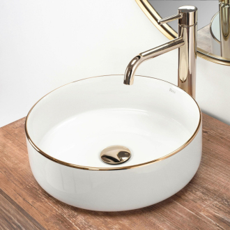Rea umývadlo na dosku Sami - gold edge REA-U6758