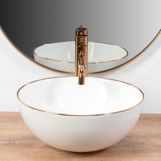 Rea umývadlo na dosku Stella - rose gold edge REA-U7444