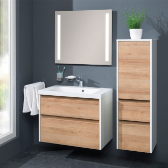 Mereo Opto kúpeľňová skrinka, spodná, dub, 2 zásuvky, 810x580x458 mm CN921S