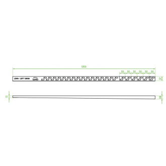 Laveo SLOPED PROFILE COT_720P Spádová lišta pre lineárny odtok, 120 pravá, čierna