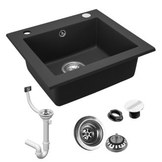 Rea West granitový drez, Black metelic ZLE-00121