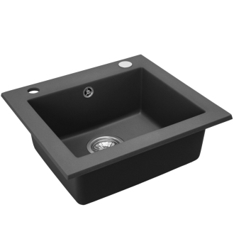 Rea West granitový drez, Black metelic ZLE-00121