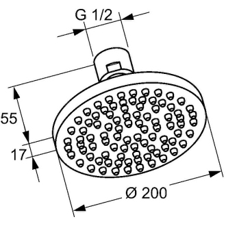 KLUDI A-QA tanierová hlavová sprcha 20 cm 665100500