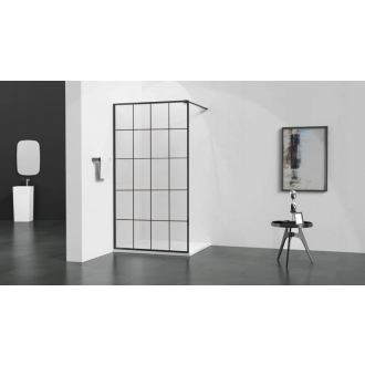 MEXEN KIOTO sprchová stena walk-in 120x200 cm 8mm čierny vzor - 1, 800-120-000-00-77