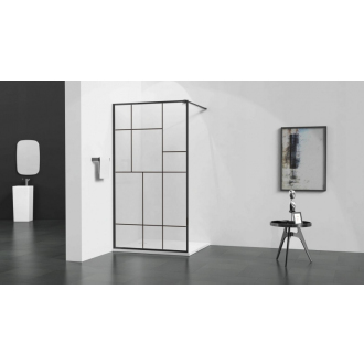 MEXEN KIOTO sprchová stena walk-in 110x200 cm 8mm čierny vzor - 2, 800-110-000-00-78