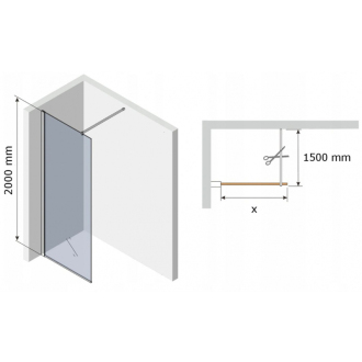 MEXEN KIOTO sprchová stena walk-in 70x200 cm 8mm biely vzor - 2, 800-070-000-00-97